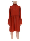 SEE BY CHLOÉ SEE BY CHLOÉ EMBROIDERED CUT OUT DETAIL DRESS