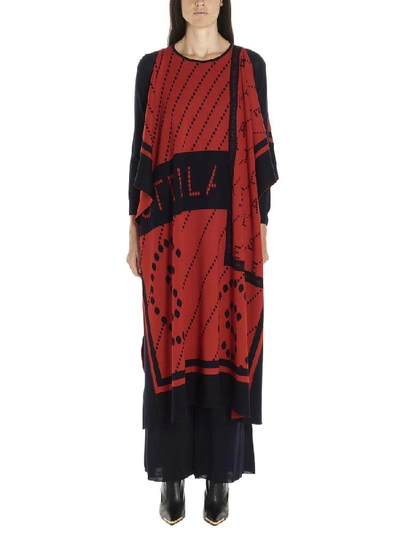 Stella Mccartney All Over Logo Cape In Red