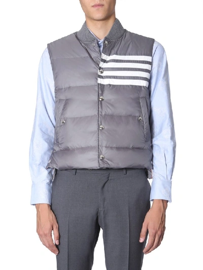 Thom Browne 4 Bar Down Vest In Grey