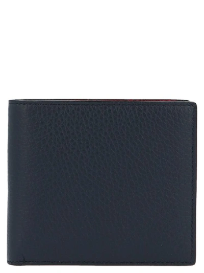 Thom Browne Logo Bifold Wallet In Blue