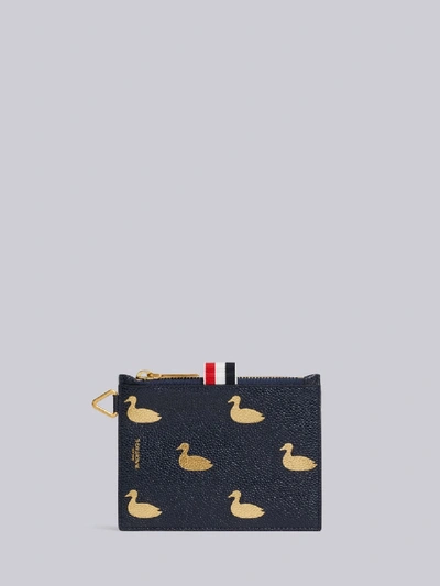Thom Browne Duck Embossed Small Coin Purse In Blue