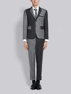 THOM BROWNE THOM BROWNE MEDIUM GREY SUPER 120S SHADOW STRIPE SUIT,MSC001F0501913519405