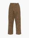 R13 R13 CROSSOVER CHECK WOOL TROUSERS,R13W7321LD2BROWNMULTIGLEN14085754