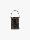 Fendi Mini Mon Tresor Ff Logo Bag In Brown