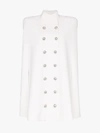 Balmain Double-breasted Cape Coat In White