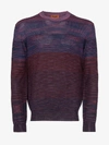 Missoni Marled-knit Stripe Jumper In Purple