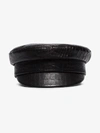 RUSLAN BAGINSKIY RUSLAN BAGINSKIY BLACK MOCK CROC LEATHER BAKER BOY HAT,KPCLB01KRK14374375