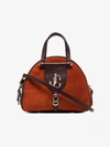 JIMMY CHOO JIMMY CHOO RUSTY AUBERGINE VARENNE SUEDE BOWLING BAG,VARENNEBOWLINGS13975712