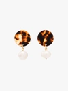 AYM AYM BROWN AND WHITE ANDREIA DISC PEARL EARRINGS,E300814459366