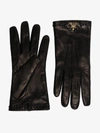 PRADA PRADA BLACK LOGO LEATHER GLOVES,1GG46C03814093082