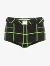 OFF-WHITE OFF-WHITE NEON CHECKED MICRO SHORTS,OWCB025F19F84050100013993772