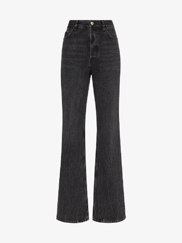 Balenciaga High Waist Flared Jeans In Black | ModeSens
