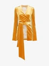 Galvan Wrap-style Velvet Blazer In Yellow