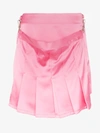 ASHLEY WILLIAMS ASHLEY WILLIAMS LAYERED PLEATED SATIN MINI SKIRT,AWAW1929PINK14025351