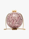 MARZOOK MARZOOK PINK AND GOLD SPHERE GLITTER BALL CLUTCH BAG,GGZW321A10114183496