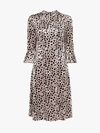 HVN HVN ASHLEY LEOPARD PRINT VELVET MIDI DRESS,FW19500414183276