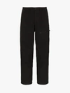 Yohji Yamamoto Cropped Straight-leg Trousers In Black
