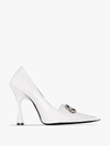 BALENCIAGA BALENCIAGA WHITE FRINGE KNIFE 110 LEATHER HEELS,591029WAZN314183567