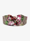 GUCCI GUCCI MULTICOLOURED FLORAL LOGO PRINT SILK HEADBAND,4111113G04014183338