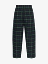 BALENCIAGA BALENCIAGA CROPPED CHECKED COTTON TROUSERS,595288TGM1114184084