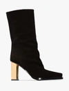 PROENZA SCHOULER PROENZA SCHOULER BLACK 90 SUEDE METALLIC HEEL SLOUCH BOOTS,PS33175A14151767