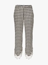 AREA AREA ASYMMETRIC EMBELLISHED HOUNDSTOOTH TROUSERS,FW19P09053BLACKPIEDDEPOULE13983948
