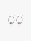 GUCCI 18K WHITE GOLD RUNNING DIAMOND HOOP EARRINGS,581982J854014072102