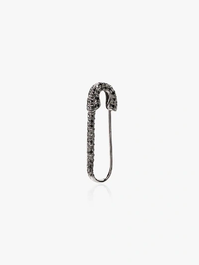 Anita Ko 18kt Black Gold Safety Pin Diamond Earring