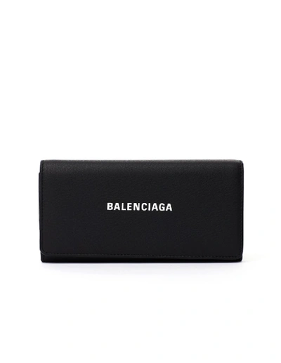 Balenciaga Black Logo Printed Wallet
