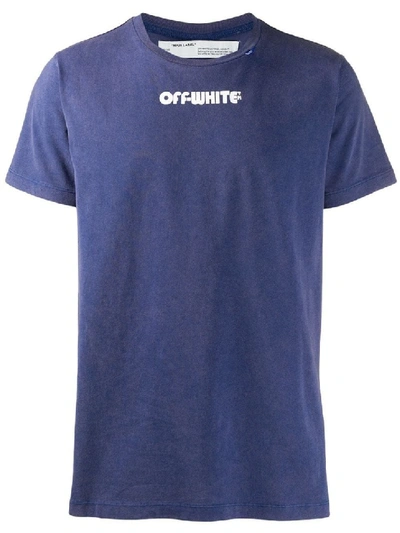 Off-white Blue Men's Skulls Print T-shirt In Purple ModeSens