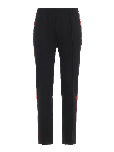 Versace Jersey Joggers With Contrasting Bands In Black