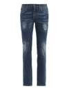 DOLCE & GABBANA LOGO PLAQUE SCRAPED SKINNY JEANS,85f95c1c-26f7-8e35-991e-3ee27660acc8