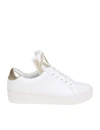 MICHAEL KORS MINDY SNEAKERS IN WHITE COLOR LEATHER,29A943DF-BC4C-494E-974E-C0BAAE20BDE7