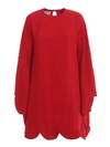 VALENTINO RED DOUBLE-FACE VISCOSE DRESS,eecfe7eb-3cf0-8531-6b68-9d98467980a8