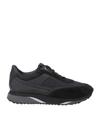 SANTONI SNEAKERS IN LEATHER AND BLACK FABRIC,5A0599D7-15EE-E42E-0F73-31DF733AB1D4