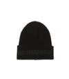 DSQUARED2 BLACK BEANIE WITH LOGO,b83a3983-d08f-fec5-9f1b-327cf63d9040