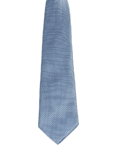 Brioni Micro Patterned Blue Silk Tie
