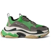 Balenciaga Triple S Mesh, Nubuck And Leather Sneakers In Green