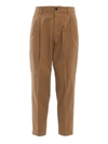 DSQUARED2 COTTON DRILL PLEATED FRONT TROUSERS,40ae38b1-49e8-c645-16ae-eeed011ad41d