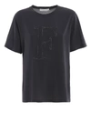 FABIANA FILIPPI STRASS LOGO SILK T-SHIRT,64519a23-0d39-b43f-55a8-8150c6d100ca