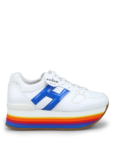 Hogan Maxi H222 Multicolour Wedge Sneakers In White