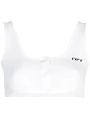 OFF-WHITE WHITE WOMEN'S CROPPED RIBBED TANK TOP,OWAD085E19143091