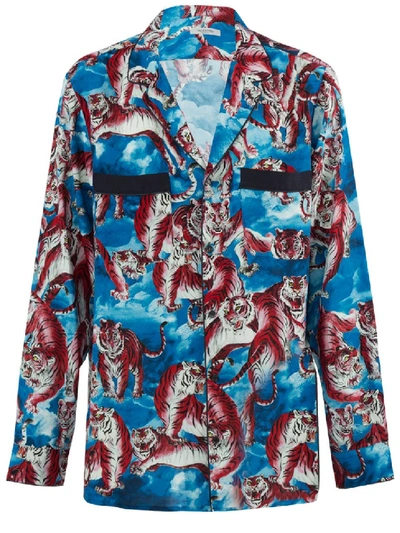 Valentino Blue Unisex Tiger Cloud Pajama Shirt