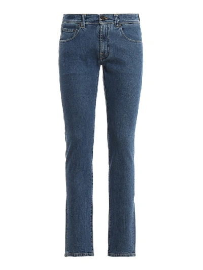 Etro Five Pocket Slim Fitting Jeans In Green