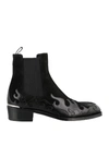 ALEXANDER MCQUEEN FLAME LEATHER AND SUEDE BOOTIES,f0f85927-ffe7-684b-d47d-f1c06e57e7bc