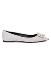 ROGER VIVIER FLATS 'FLOWER STRASS' WITH DECORATED BUCKLE SILVER,17b4805b-056e-bcbb-0f4a-705d2fddfa8f