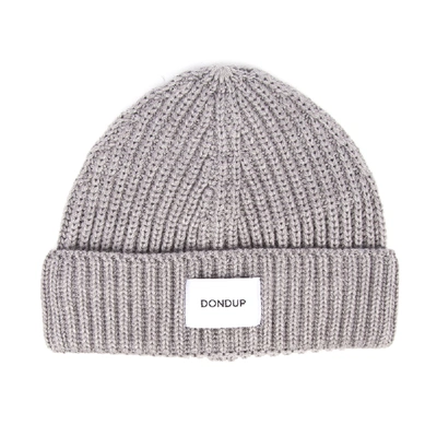 Dondup Light Grey Wool Logo Hat