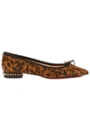 CHRISTIAN LOUBOUTIN LEOPARD PRINT POINT-TOE SUEDE FLATS,9CE7930B-7F52-97AB-337B-740DAD82995E