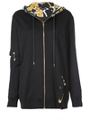 VERSACE BLACK WOMEN'S MEDUSA SAFETY PIN HOODIE,A83595 A231036 SOR