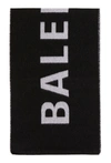 BALENCIAGA WOOL SCARF WITH LOGO BLACK/WHITE,b231312c-9377-b298-df8b-56a7eb72a987